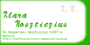 klara noszticzius business card